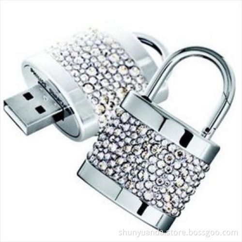 Jewelry USB Flash Drive, 256MB to 32GB Memory Capacity and USB Interface